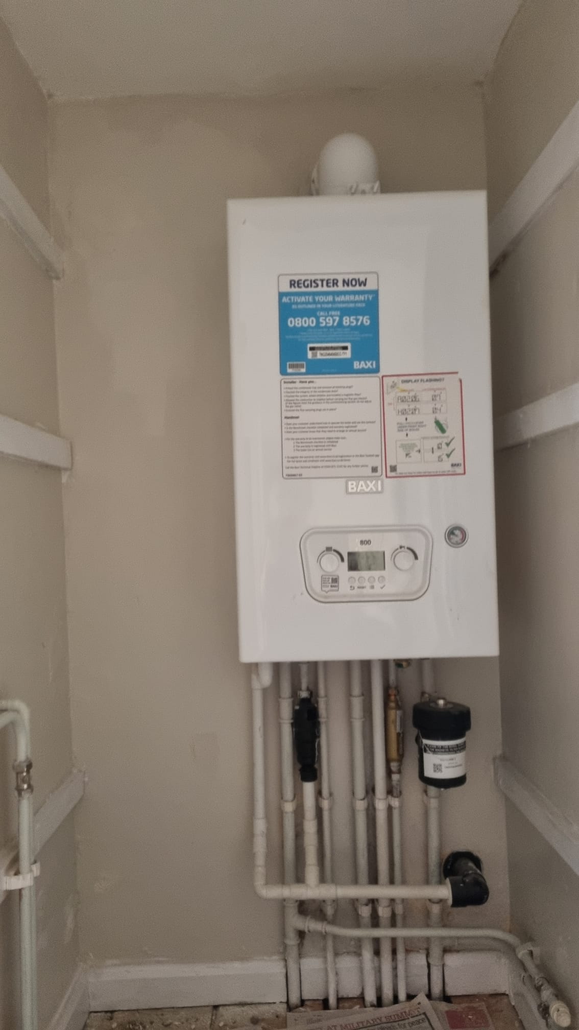NicHall engineer carrying out a gas boiler installation in a Suffolk home